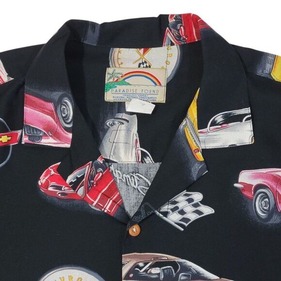 Paradise Found Shirt Chevy Cars Mens Size Large Made in Hawaii Corvette Stingray - Picture 3 of 12